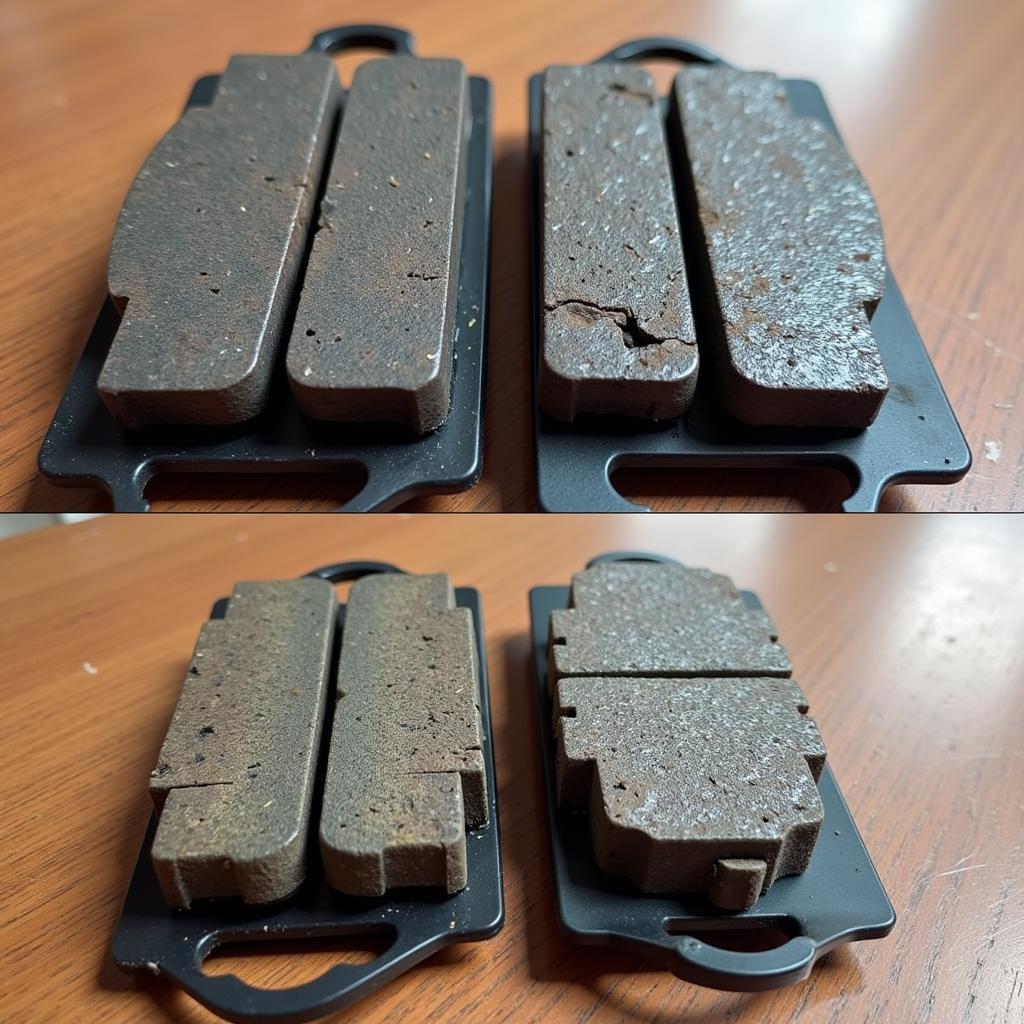 Comparison of Worn and New Brake Pads 