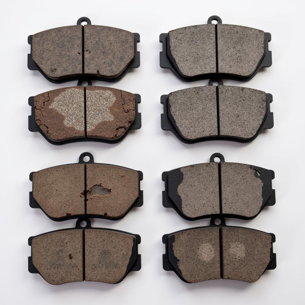 Comparison of Worn Brake Pads and New Brake Pads