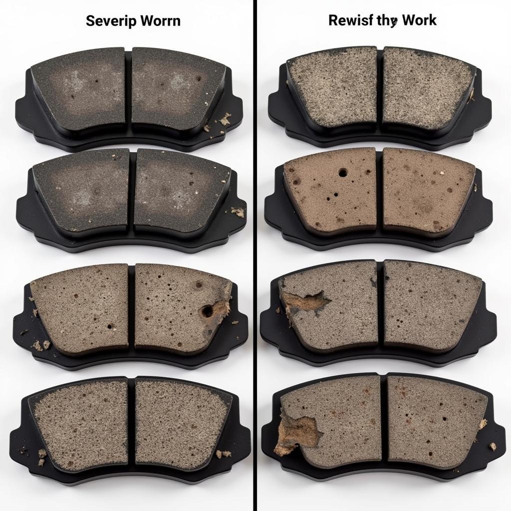 Comparison of Worn and New Brake Pads