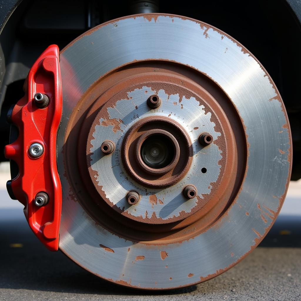 Worn Brake Pads on a Ram ProMaster