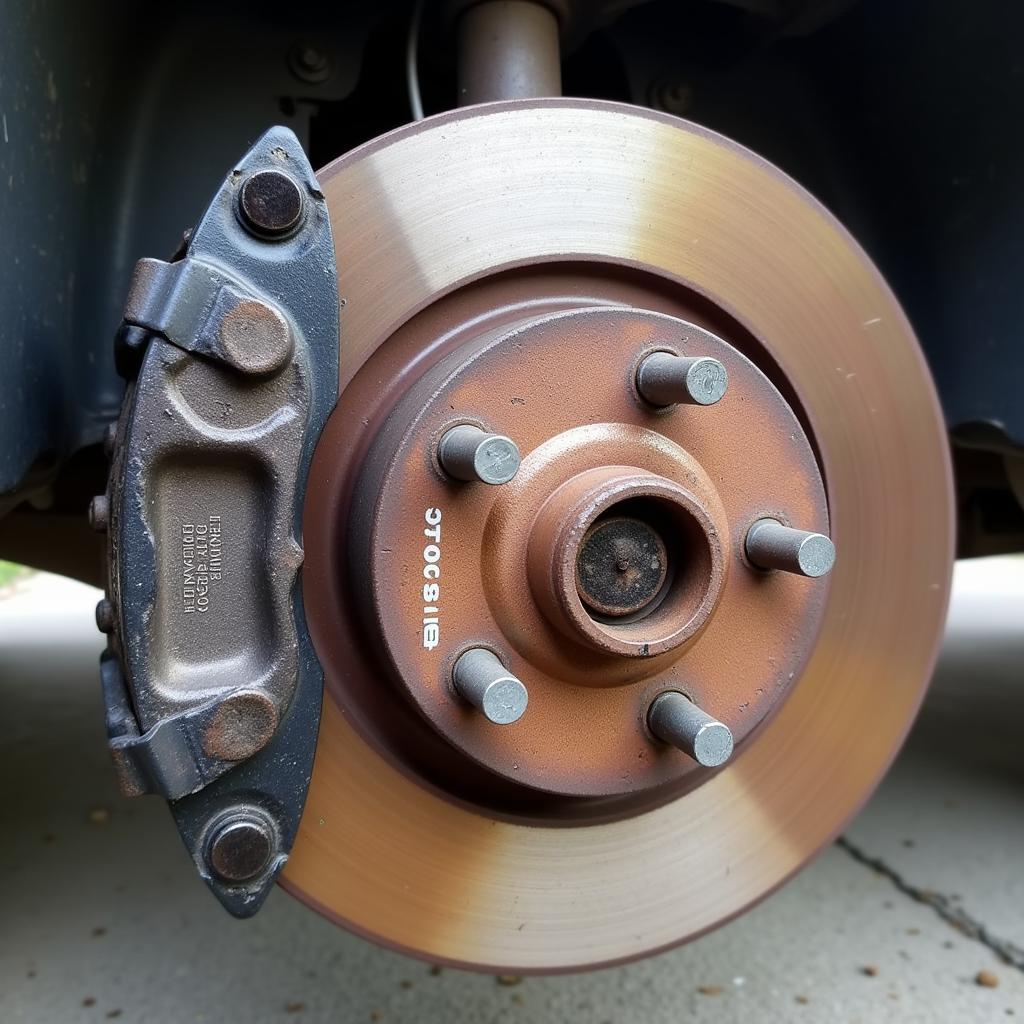 Worn Brake Pads on Chevy Silverado