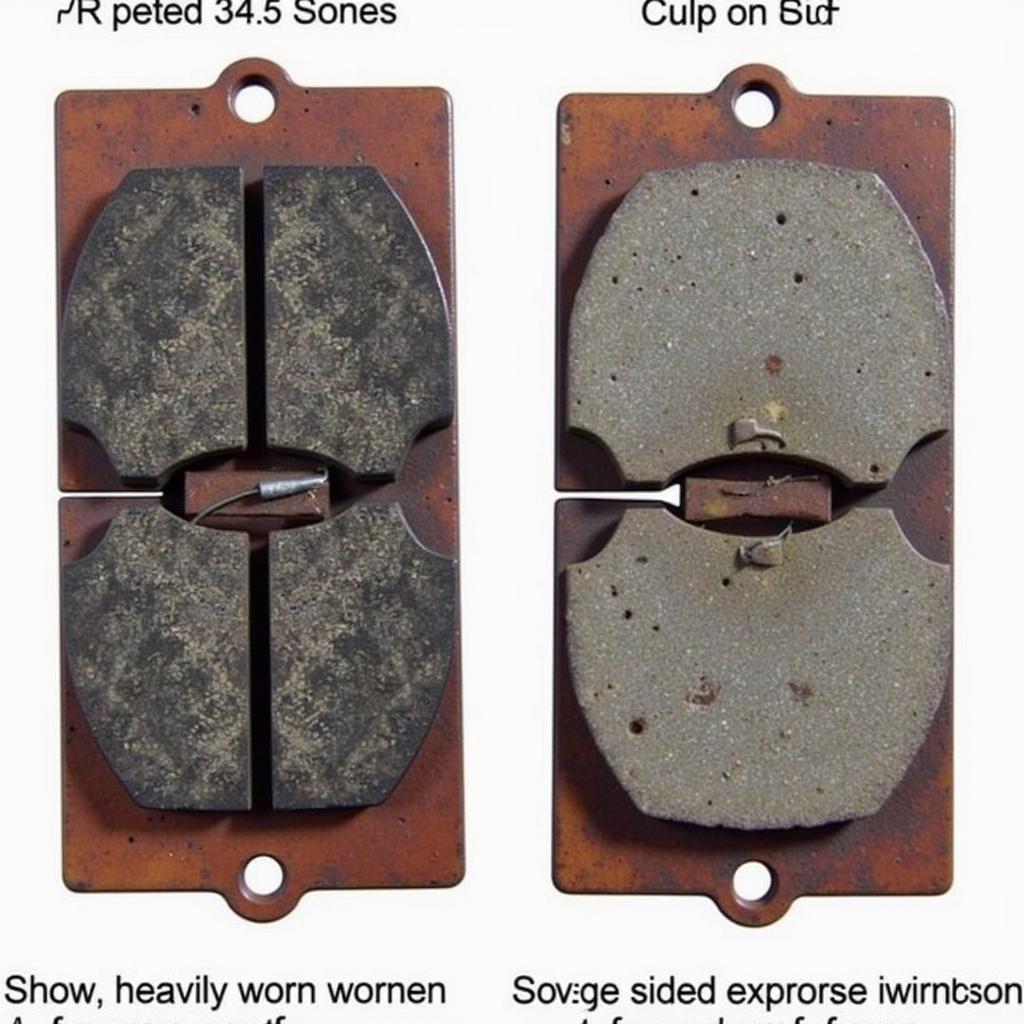 Comparison of Worn Brake Pads and New Brake Pads