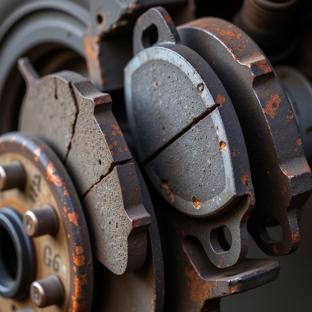 Worn Brake Pads with Indicator