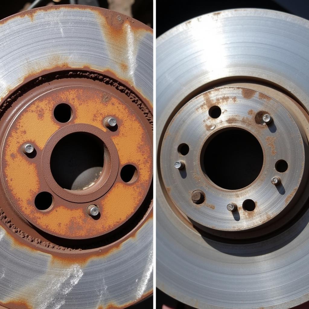 Worn Brake Rotor vs. New Brake Rotor