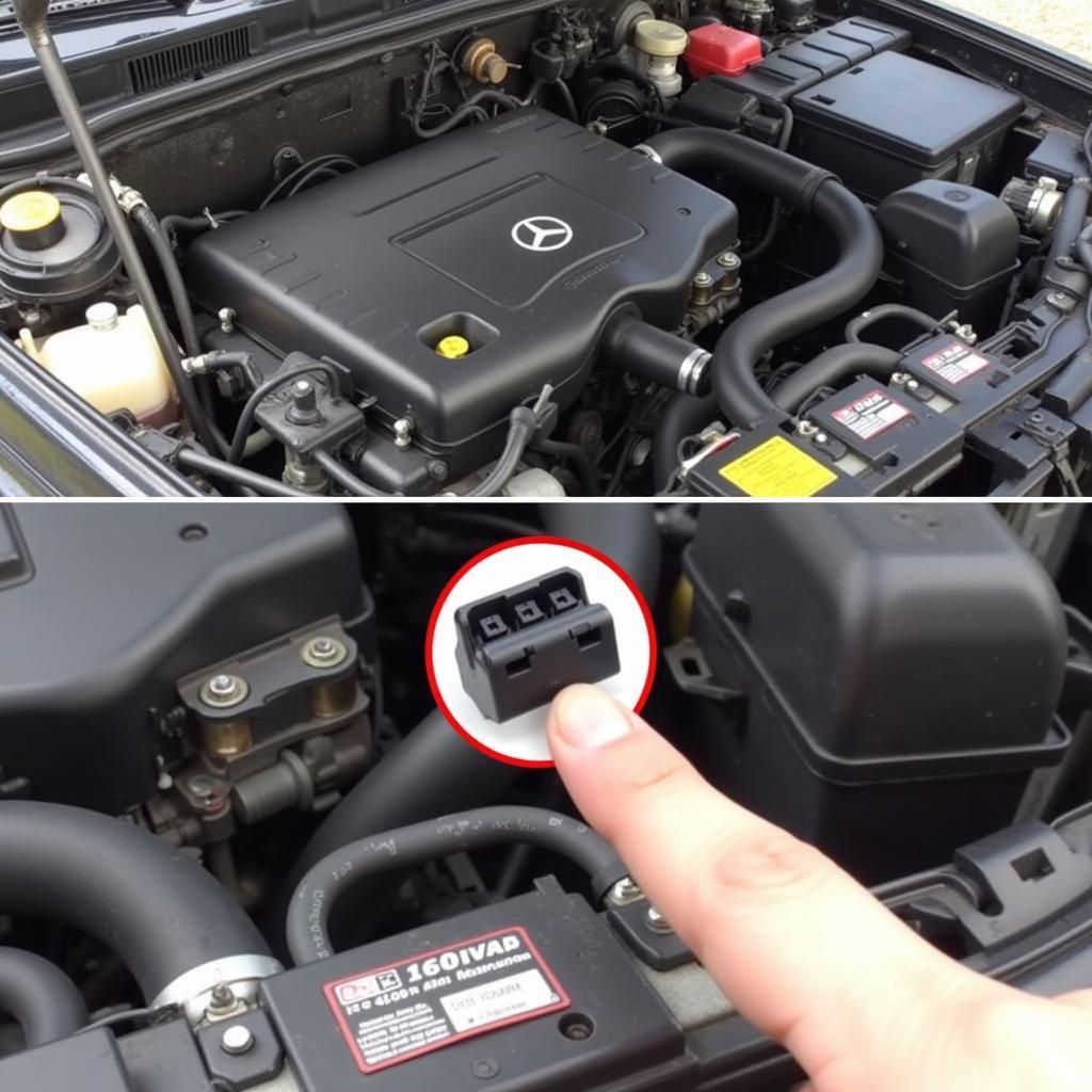 Locating the diagnostic socket on a 1991 Mercedes 190E