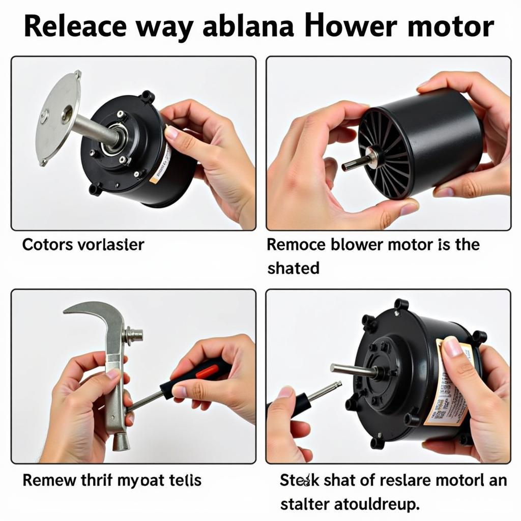 Replacing the blower motor in a 1992 Mercedes 300D: Step-by-step photos showing the removal of the old blower motor and installation of the new one.