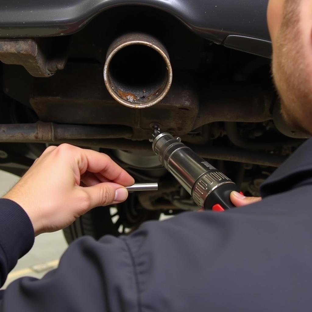 Inspecting the Catalytic Converter on a 2002 Mercedes E320 4Matic