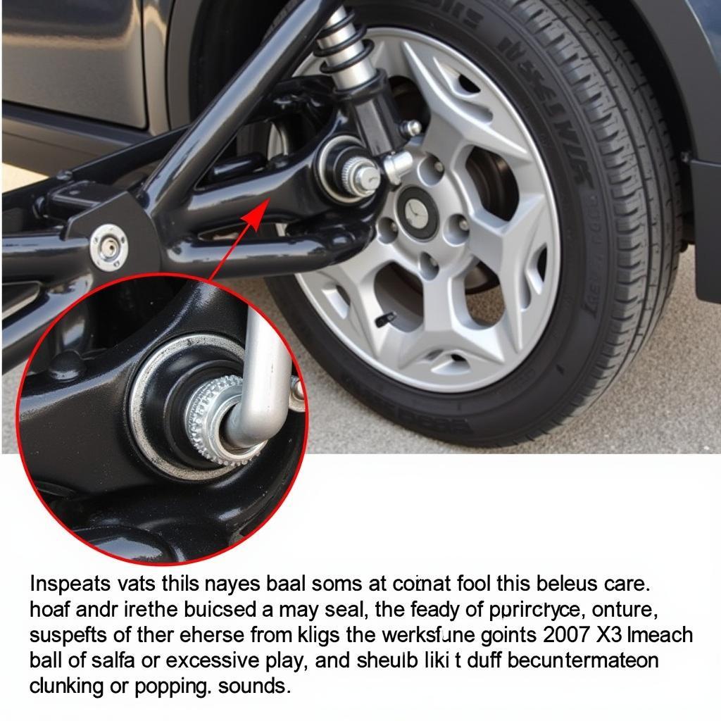 2007 BMW X3 Front Suspension Inspection Showing Control Arm and Ball Joint