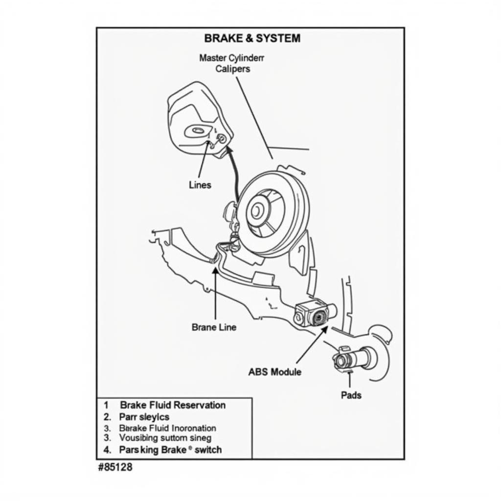 2010 Chrysler Town and Country Brake System Components Diagram