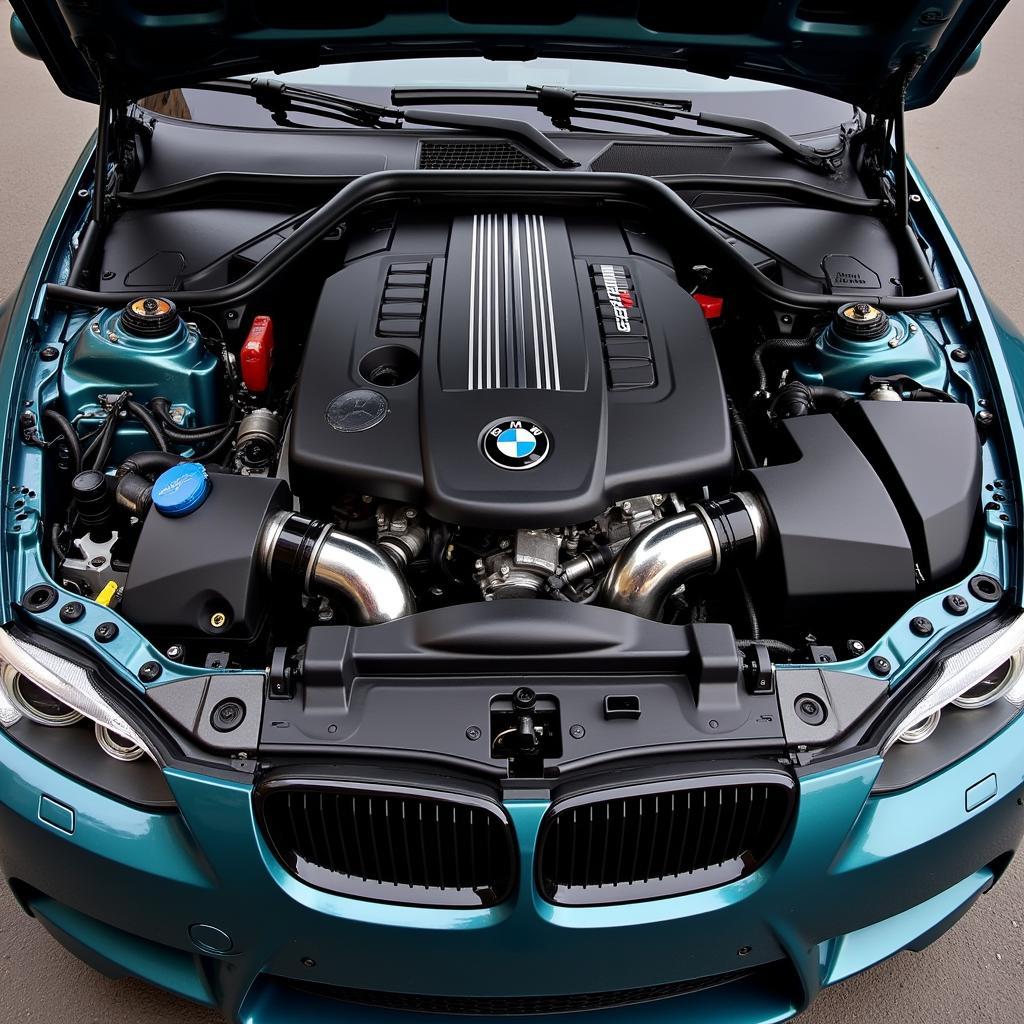 2011 BMW M3 Engine Bay Showing Key Components