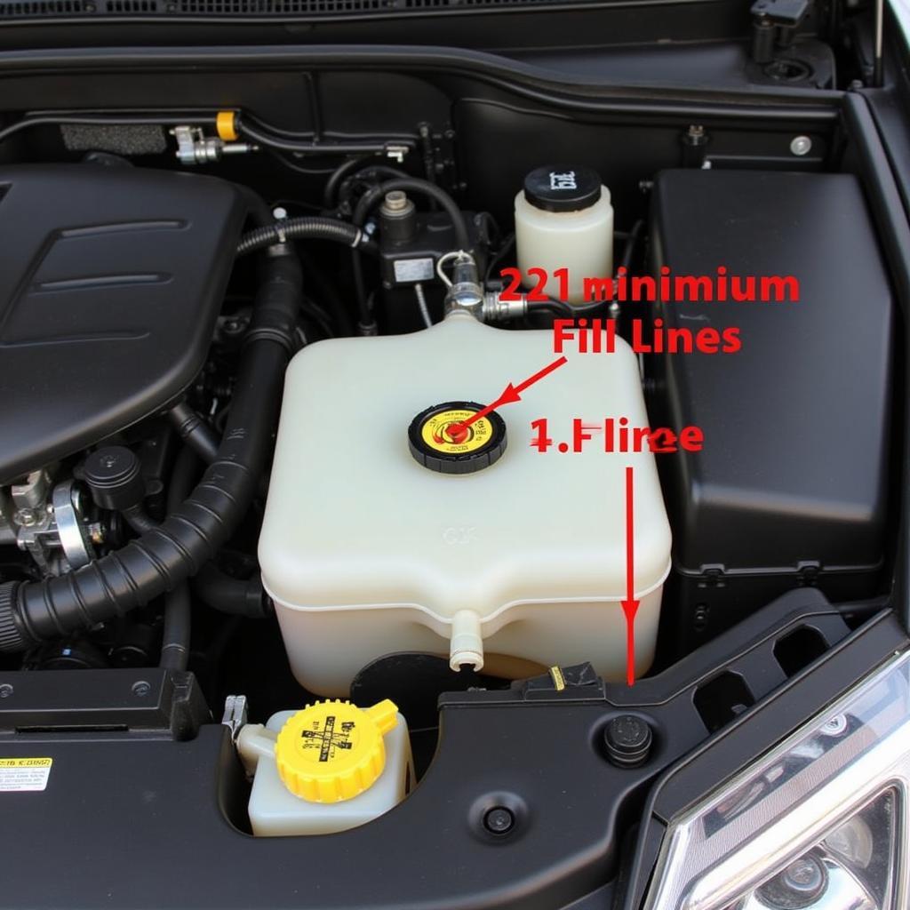 Checking the brake fluid reservoir in a 2012 Cadillac CTS