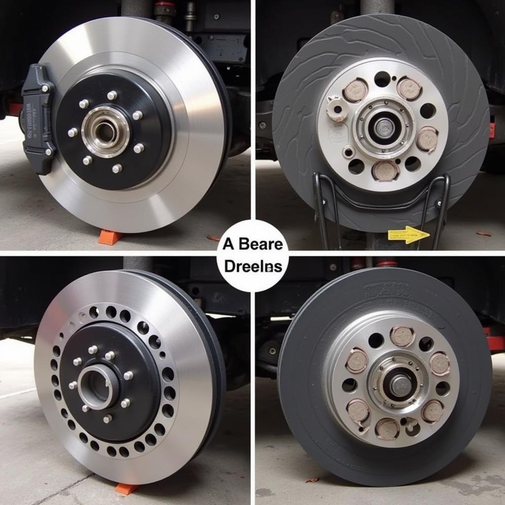 Inspecting brake pads on a 2014 Jeep Grand Cherokee