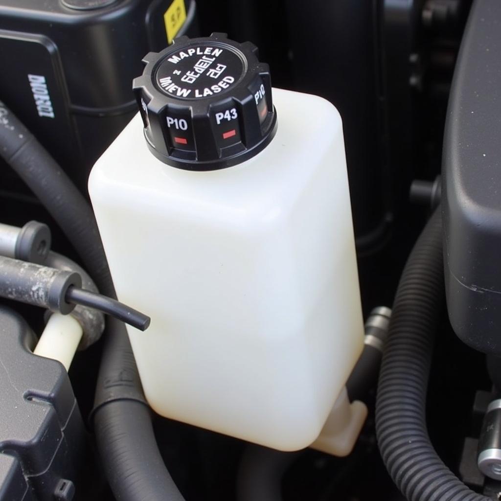 Checking the brake fluid reservoir in a 2015 Honda Civic