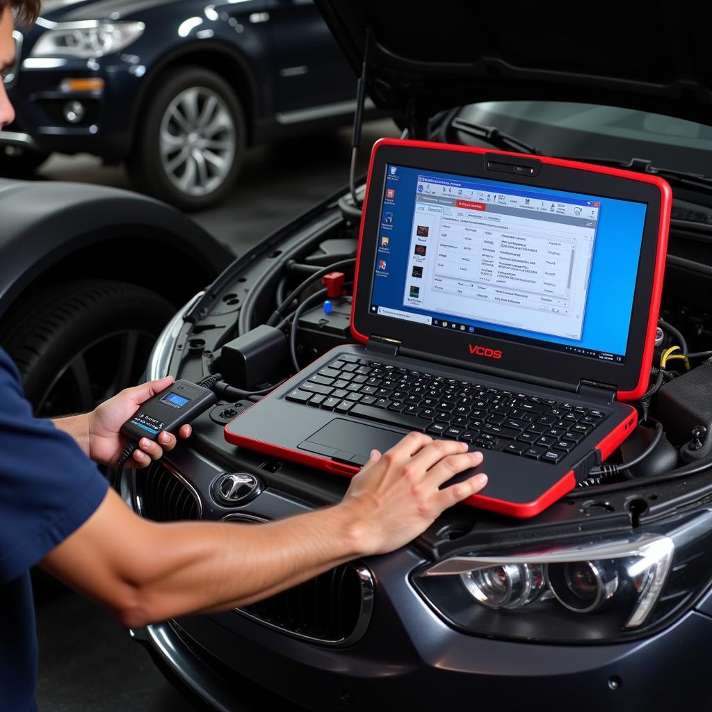 Activated VCDS Lite Software Scanning a Car