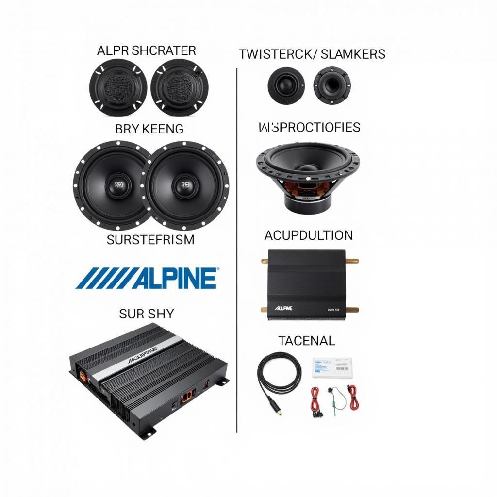 Components of an Alpine Audio Kit for BMW 1 Series