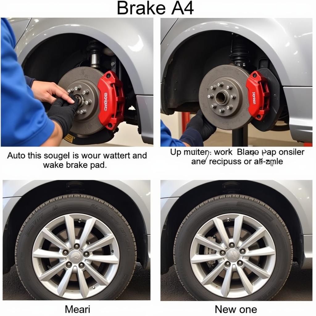 Inspecting Audi A4 Brake Pads