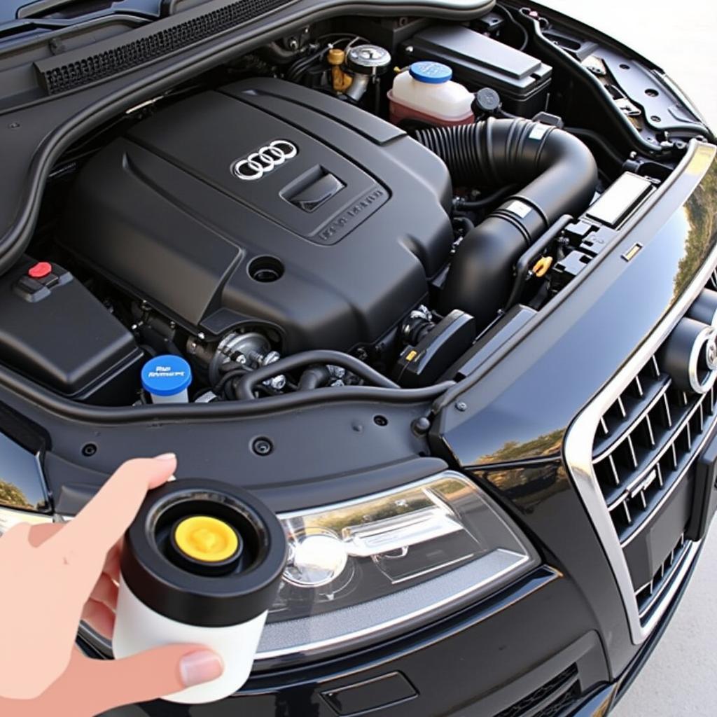 Checking the Brake Fluid Reservoir in an Audi Q7