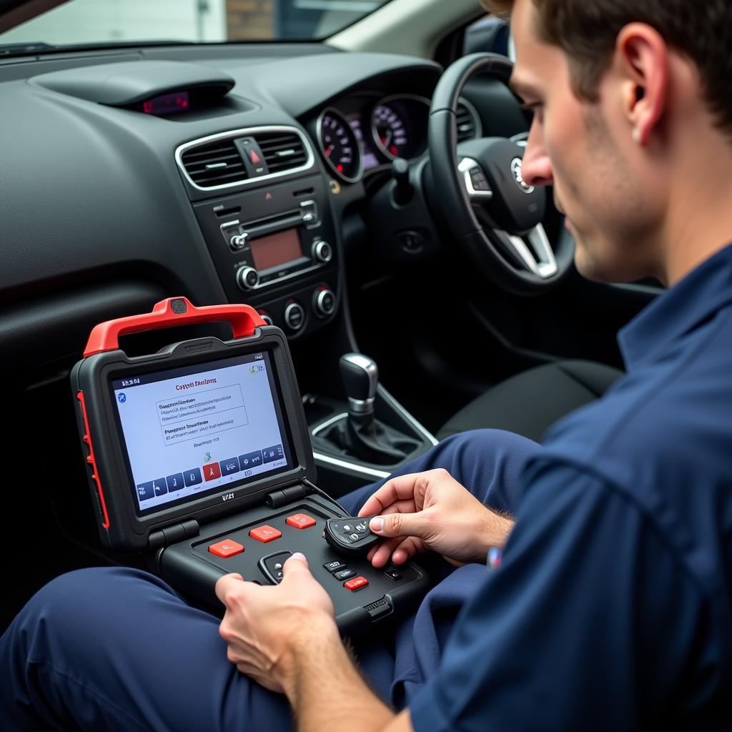 Automotive Technician Programming Key Fob