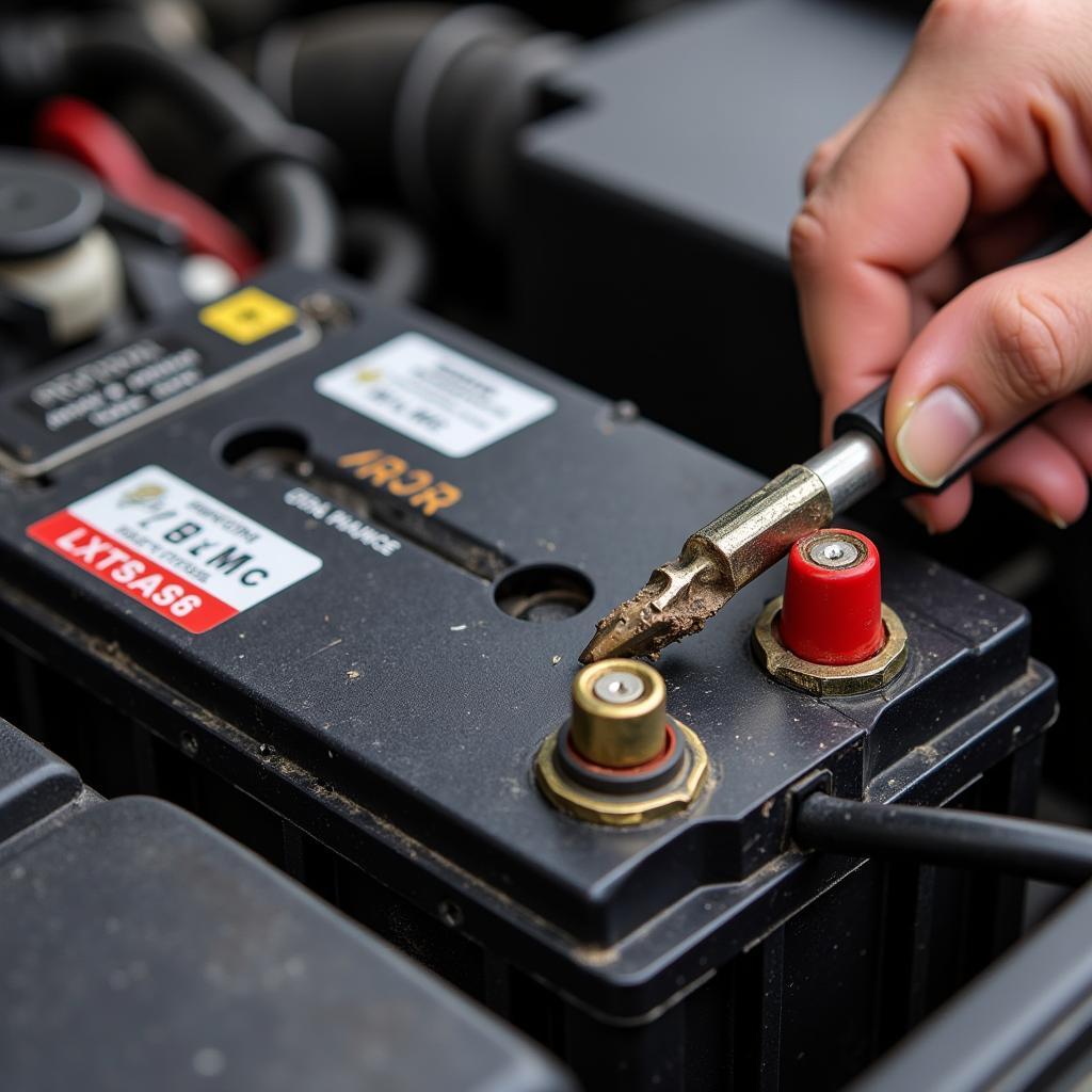 Checking Car Battery Terminal Corrosion for Mini Increased Battery Discharge