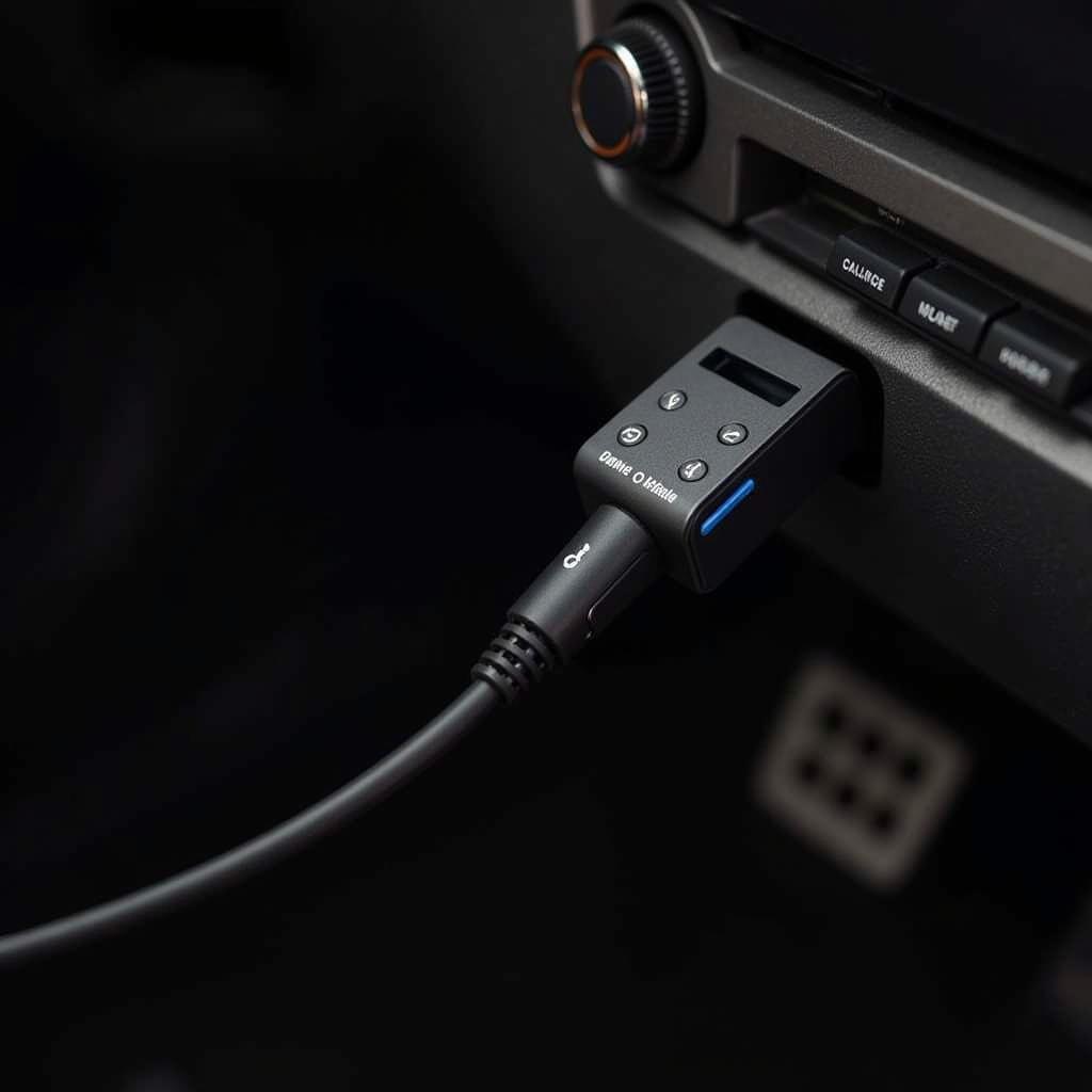 Bluetooth Car Adapter Plugged into Cigarette Lighter