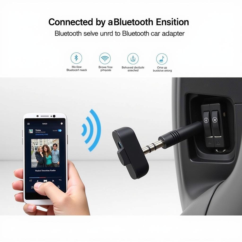 Bluetooth Car Adapter Connected to a Smartphone