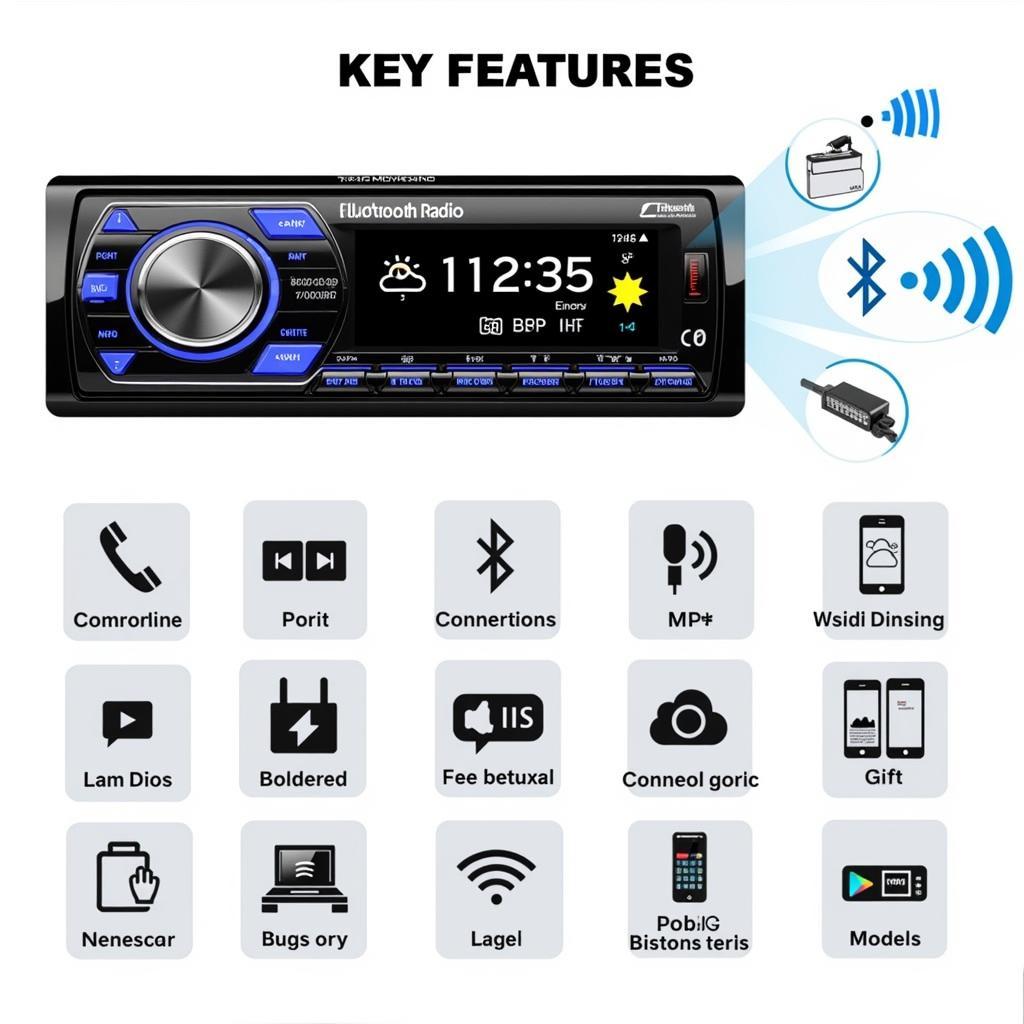 Bluetooth Car Stereo Weather Radio Key Features