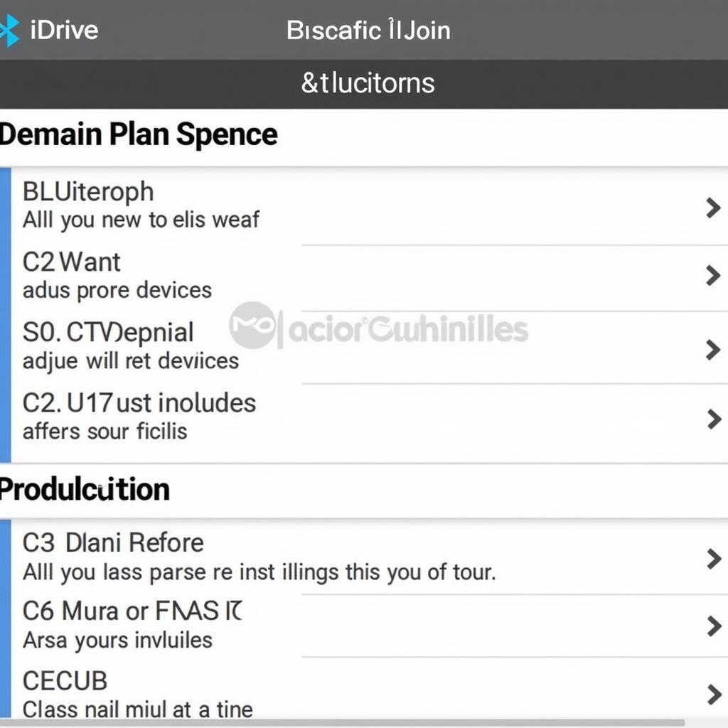 BMW 320i iDrive Bluetooth Menu Options