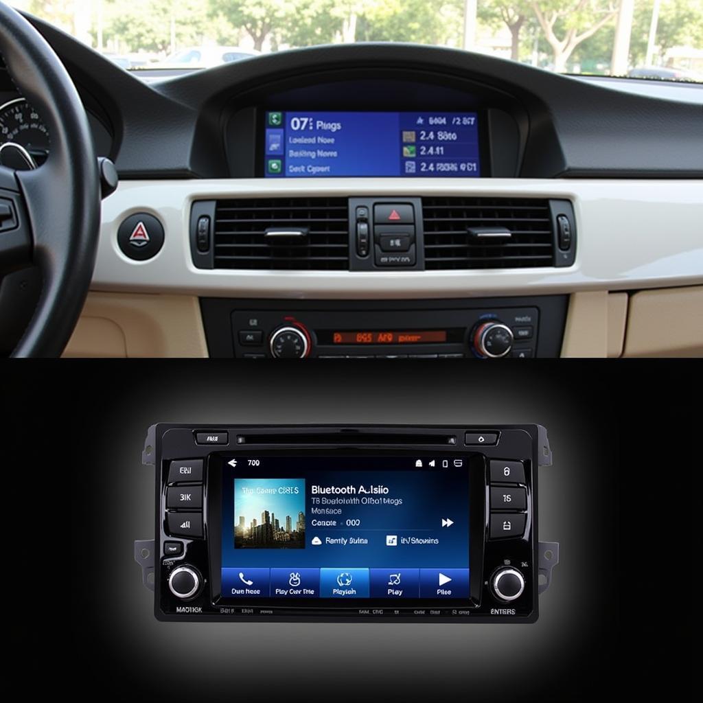 BMW 335i Aftermarket Head Unit with Bluetooth