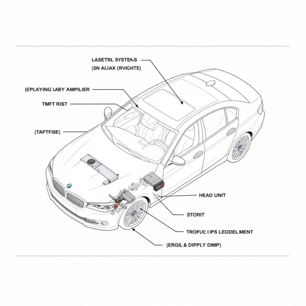 BMW 5 Series HiFi Professional Audio System Components Diagram