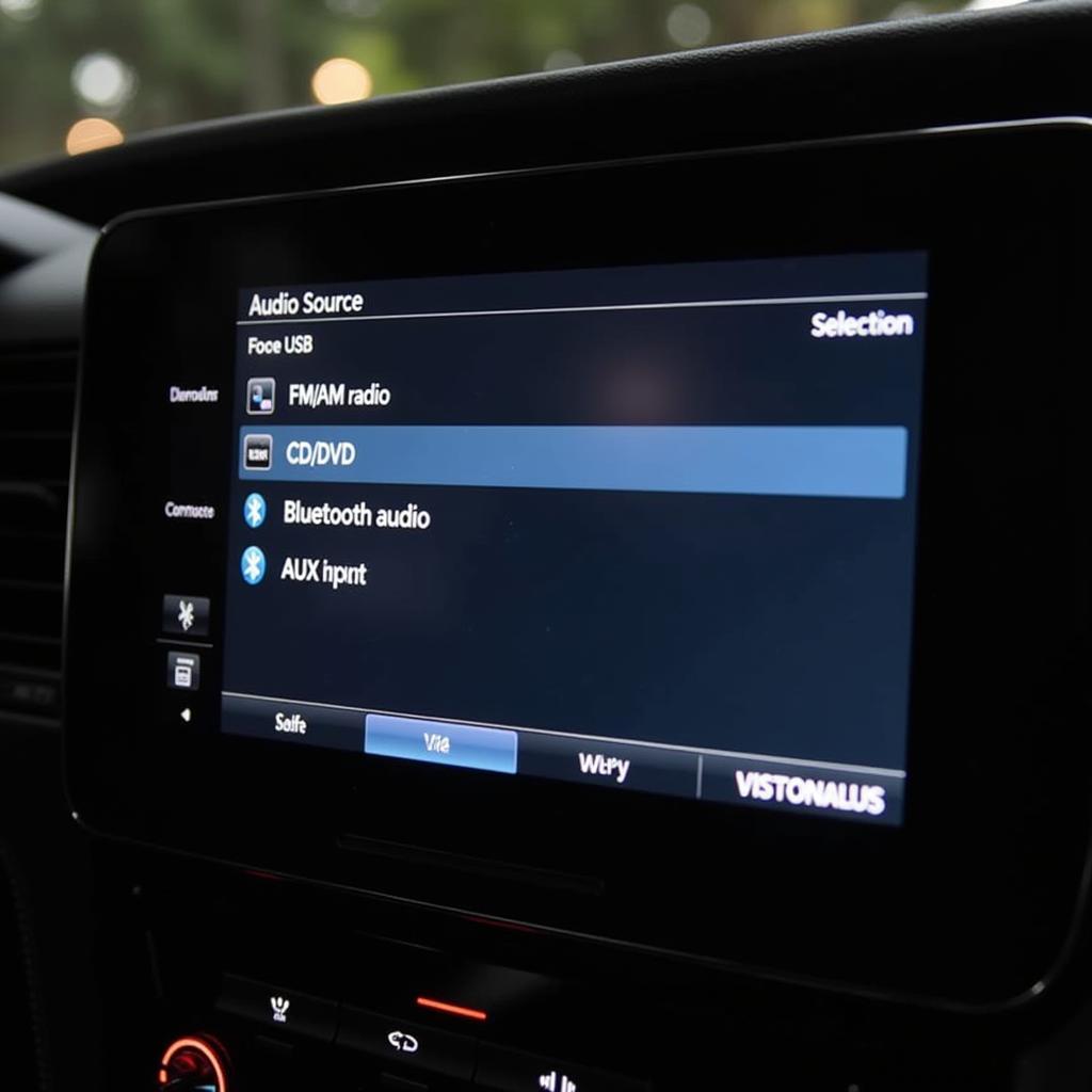 Selecting the audio source on a BMW iDrive system