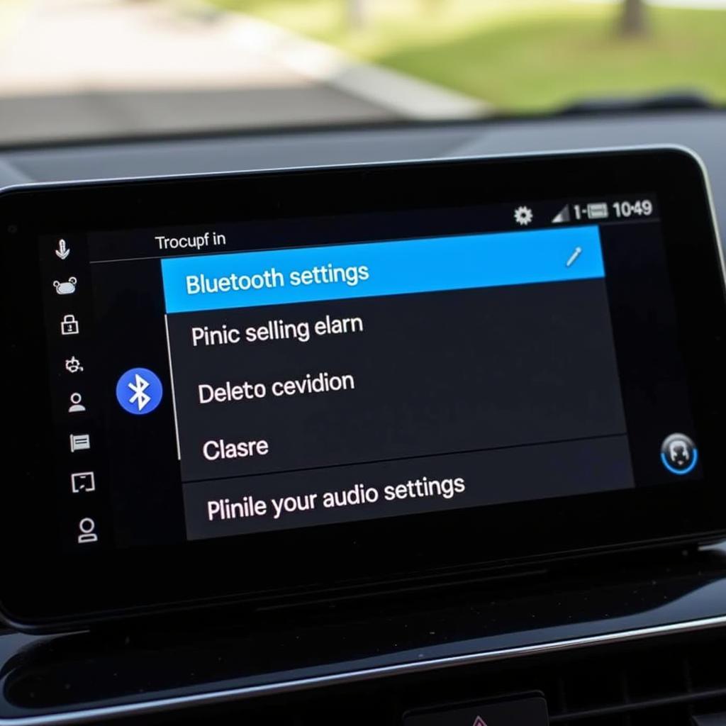 Navigating the Bluetooth settings menu in a BMW iDrive system