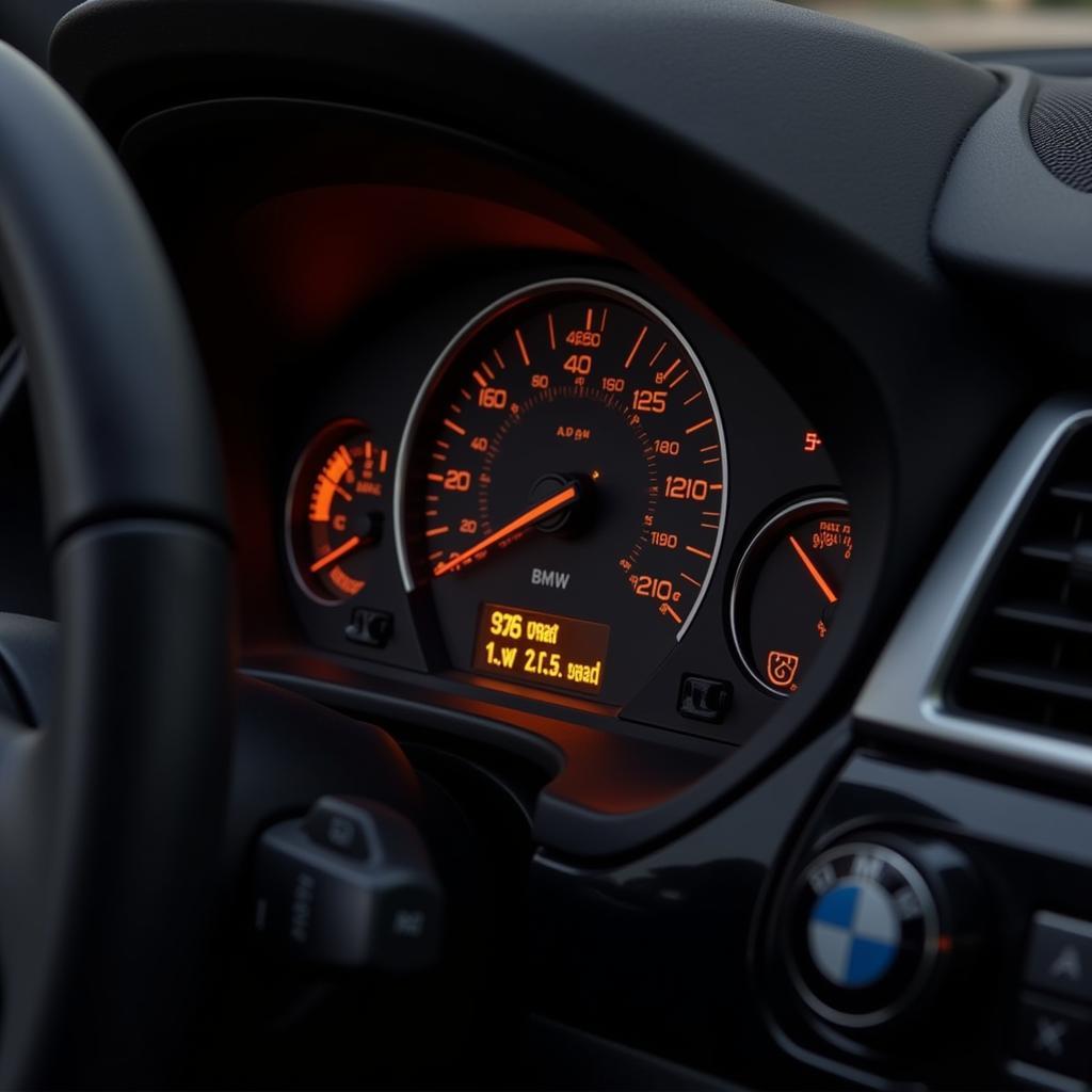 Yellow Brake Pad Wear Warning Light on BMW Dashboard