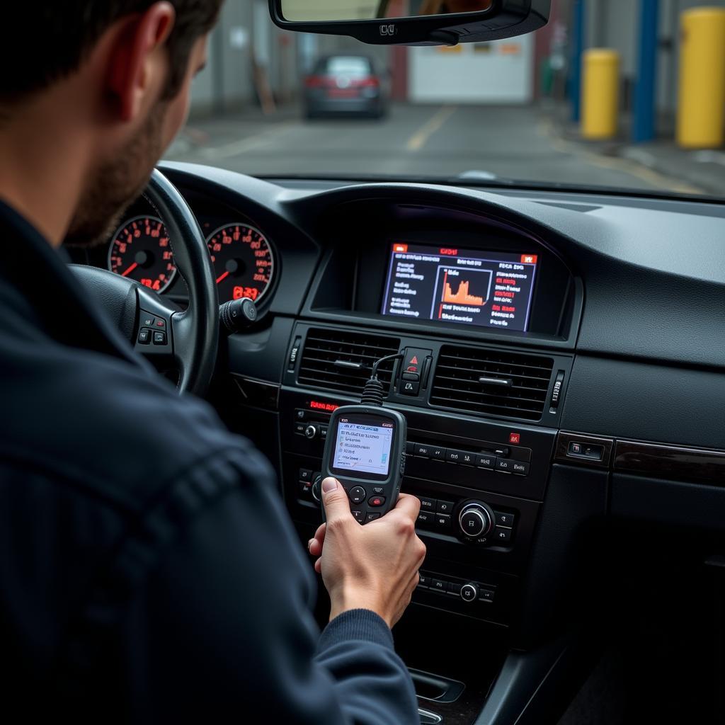 BMW E60 Diagnostic Scan Tool in Use