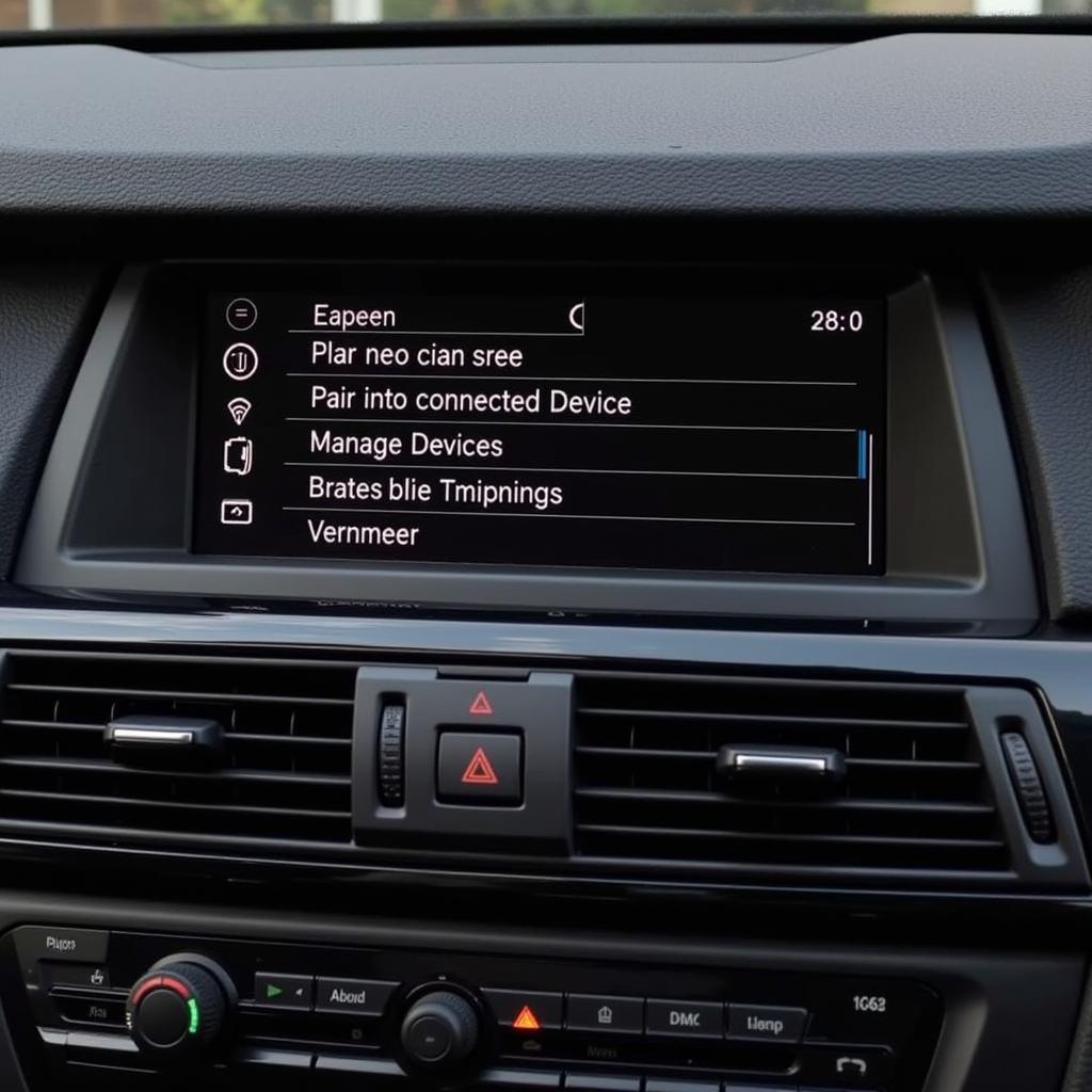 Navigating the Bluetooth audio menu on a BMW E60 LCI iDrive system