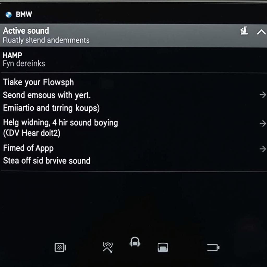 BMW iDrive Active Sound Settings