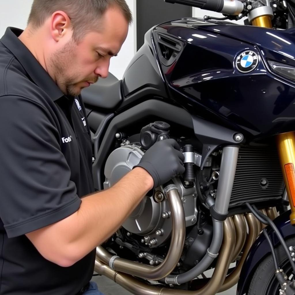 Inspecting the Transmission for Whining Noise in a BMW K1200R