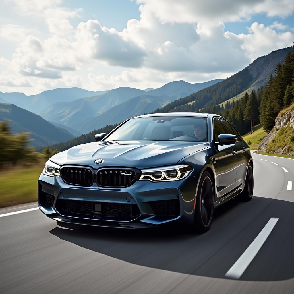 BMW M5 Driving on the Road