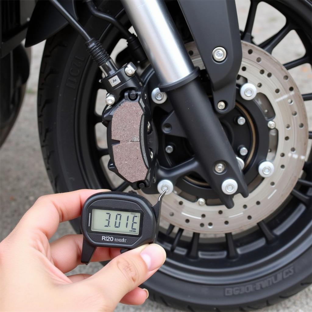 Inspecting Brake Pads on a BMW R1200GS