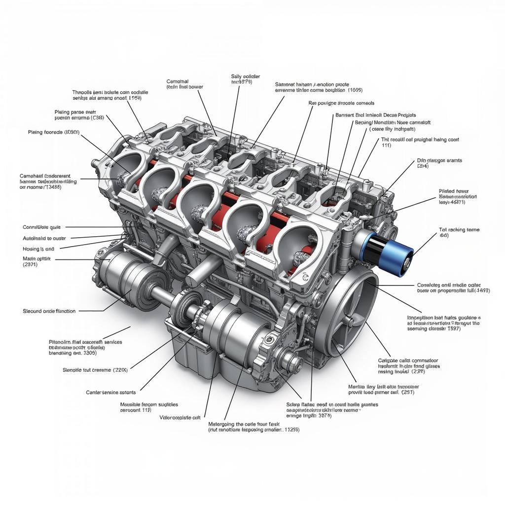 Detailed Diagram of a BMW V12 Engine