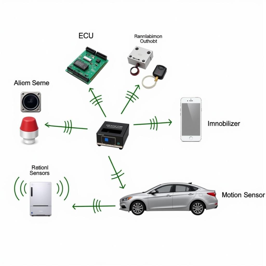 Car Anti-theft System Components Diagram