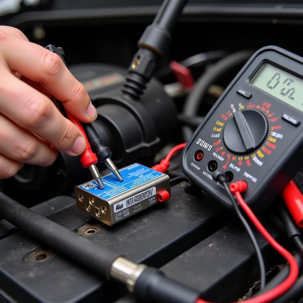 Testing a car battery and alternator with a multimeter