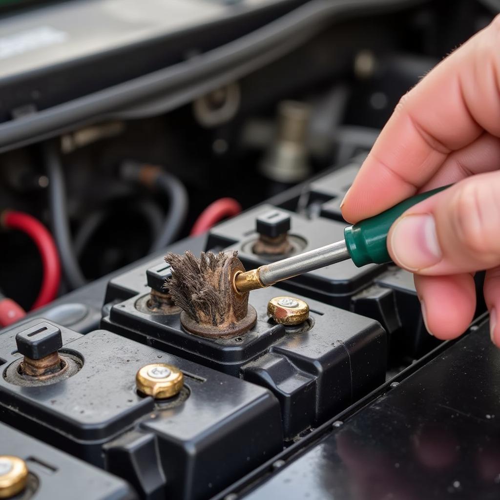 Cleaning Car Battery Terminals