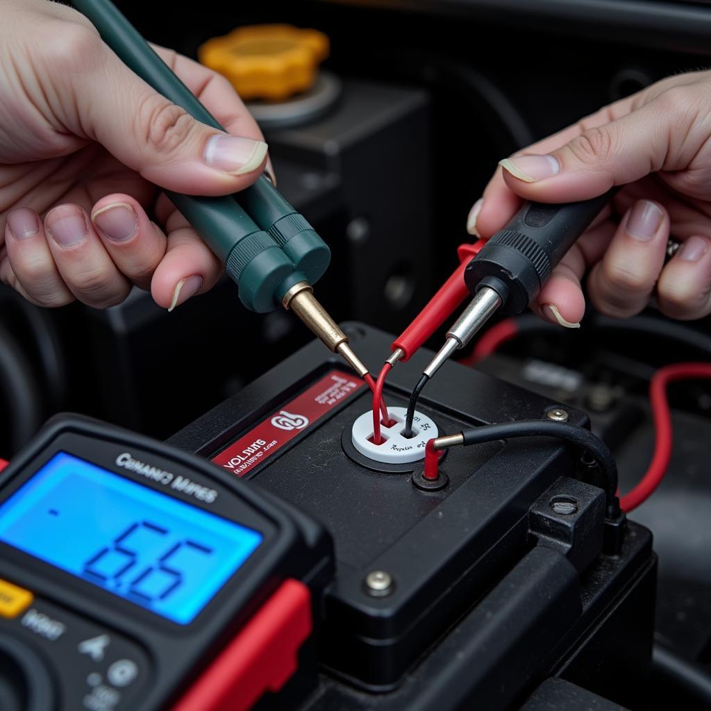 Testing car battery voltage