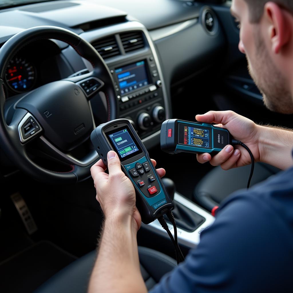 Car Electrician Diagnosing Battery Drain