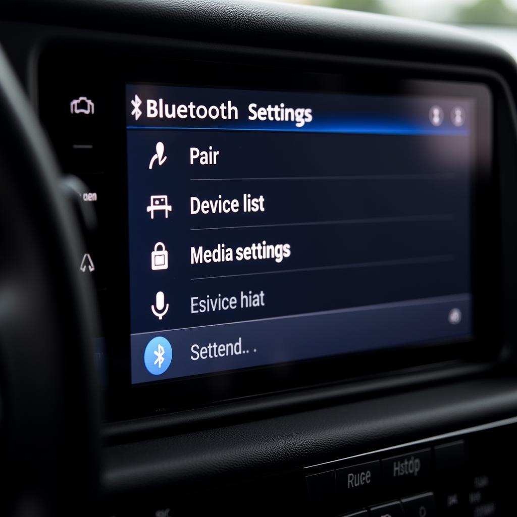 Accessing Bluetooth Settings on a Car Radio