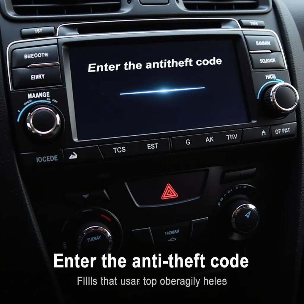 Car Radio Displaying Anti-Theft Code Prompt