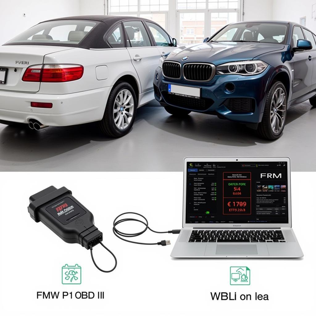 Carly BMW FRM Diagnostic Interface Connected to OBD Port