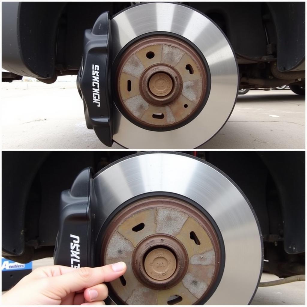 Inspecting Brake Pads on a 2007 Ford F150