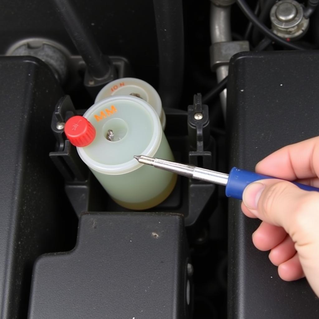 Checking the brake fluid level in a Nissan Qashqai