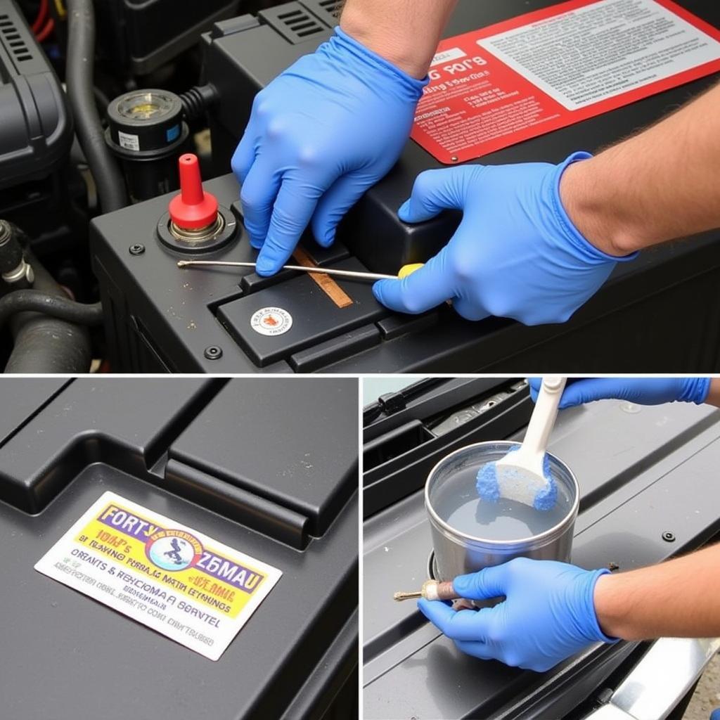 Cleaning car battery terminals